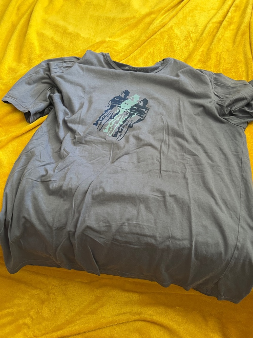 Marine Layer Gray Short-Sleeve Tee with Cyclist Graphic